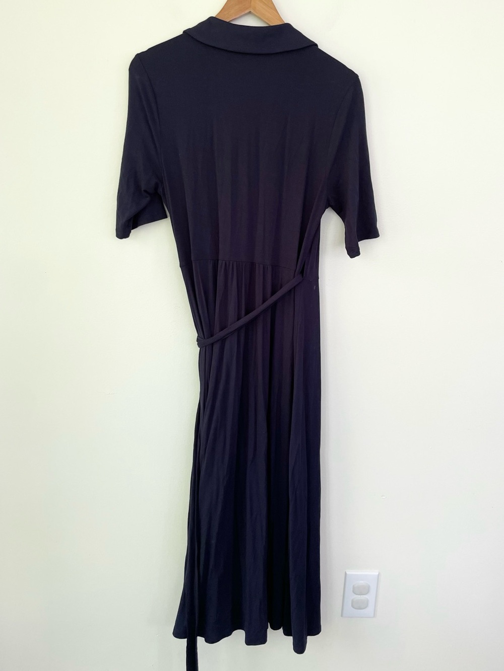 Boden Lavinia Jersey Wrap Dress in Navy Blue Midi Vneck size 10R - Picture 7 of 10
